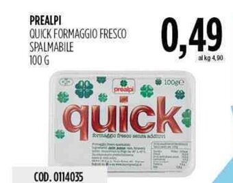 Carico Cash & Carry Prealpi Quick Formaggio Fresco Spalmabile 100 g offerta
