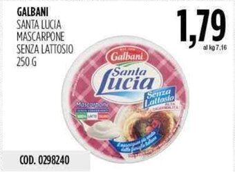 Galbani Santa Lucia Mascarpone Senza Lattosio 250 g