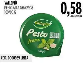 Carico Cash & Carry Vallepiù Pesto Alla Genovese 100/90 g offerta