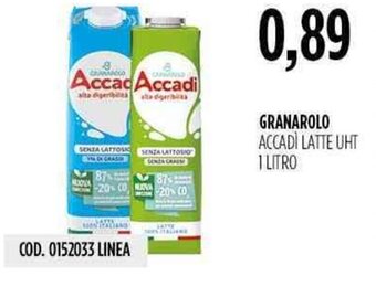 Carico Cash & Carry Granarolo Accadì Latte Uht 1 litro offerta