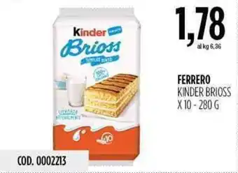 Carico Cash & Carry Ferrero Kinder Brioss x 10 - 280g offerta