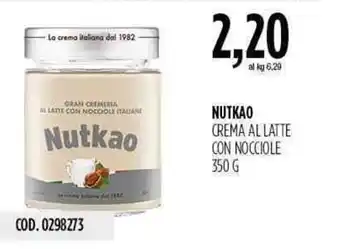 Carico Cash & Carry Nutkao Crema Al Latte con Nocciole 350g offerta