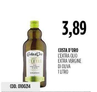 Carico Cash & Carry Costa D'Oro L'Extra Olio Extra Vergine di Oliva 1 litro offerta