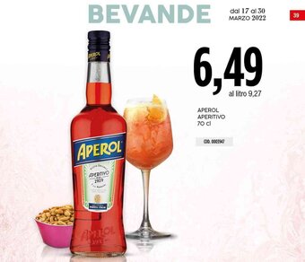 Carico Cash & Carry Aperol Aperitivo 70 cl offerta