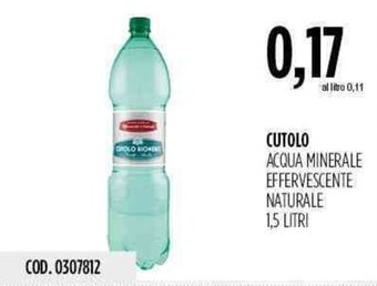 Carico Cash & Carry Cutolo Acqua Minerale Effervescente Naturale 1,5 litri offerta
