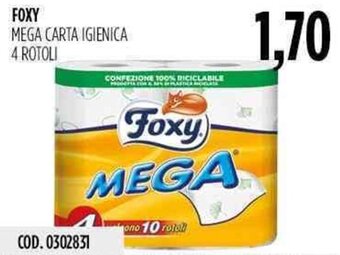 Foxy Mega Carta Igienica 4 Rotoli