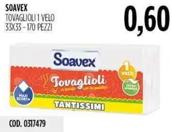 Carico Cash & Carry Soavex Tovaglioli 1 Velo 33x33-170 Pezzi offerta