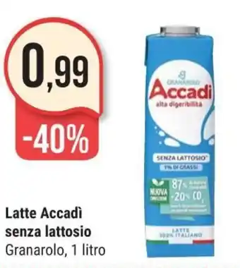 Supermercati Gulliver Granarolo Latte Accadì senza lattosio 1 litro offerta