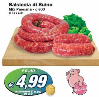 Prix Quality Salsiccia di Suino Mix Paesana g 800 offerta