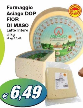 Prix Quality Fior Di Maso Formaggio Asiago Dop Latte Intero offerta