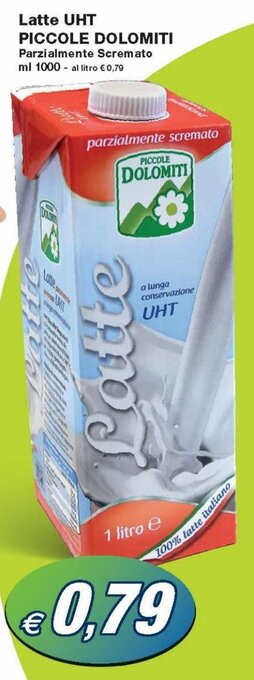 Prix Quality Piccole Dolomiti Latte UHT Parzialmente Scremato ml 1000 offerta