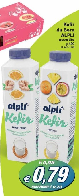 Prix Quality Kefir da Bere Alplí Assortito g 480 offerta
