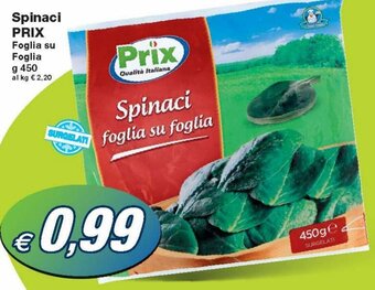 Prix Quality Prix Spinaci Foglia su Foglia g 450 offerta