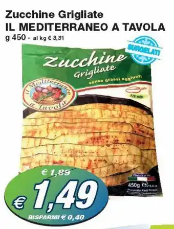 Prix Quality IL Mediterraneo a Tavola Zucchine Grigliate g 450 offerta