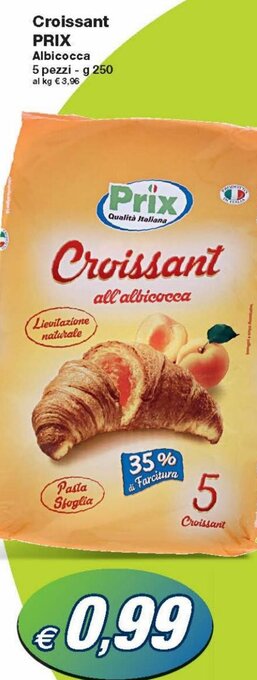 Prix Quality Prix Croissant Albicocca 5 pezzi g 250 offerta