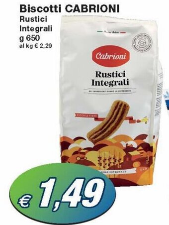Prix Quality Cabrioni Biscotti Rustici Integrali g 650 offerta