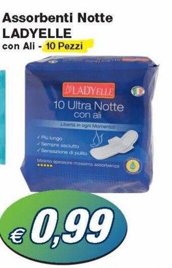 Ladyelle Assorbenti Notte con Ali 10 Pezzi
