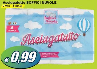 Prix Quality Soffici Nuvole Asciugatutto 2 Veli 4 Rotoli offerta
