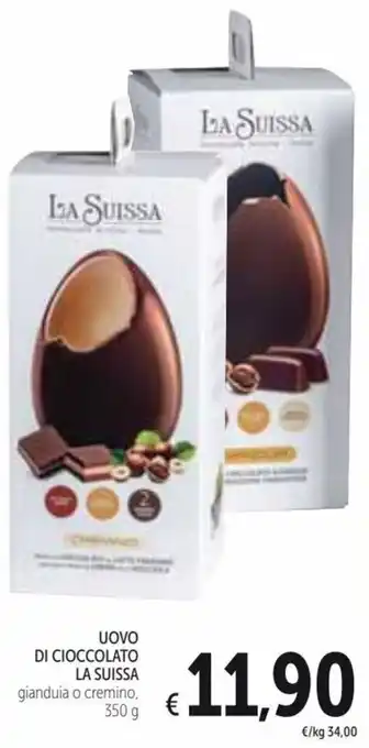 Spazio Conad La Suissa Uovo Di Cioccolato Gianduia o Cremino 350 g offerta