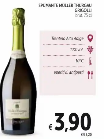 Spazio Conad Spumante Müller Thurgau Grigolli 75 cl offerta