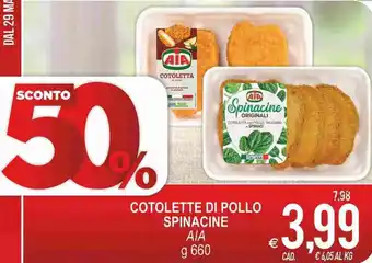 MD Discount Aia Cotolette di Pollo Spinacine 660g offerta
