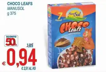 MD Discount Manusol Choco Leafs 375g offerta
