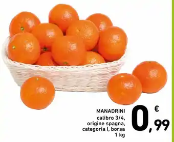 Spazio Conad Manadrini calibro 3/4, origine spagna, categoria l, borsa 1kg offerta