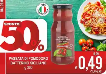MD Discount Feudorosso Passata di Pomodoro Datterino Siciliano 360g offerta