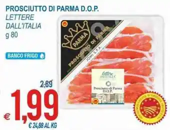 MD Discount Lettere Dall'Italia Prosciutto di Parma D.O.P. 80g offerta