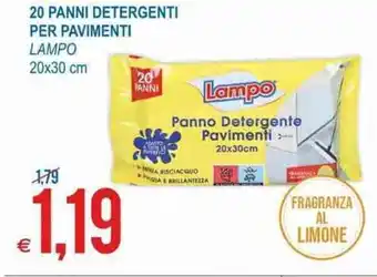 MD Discount Lampo 20 Panni Detergente per Pavimenti 20x30 cm offerta