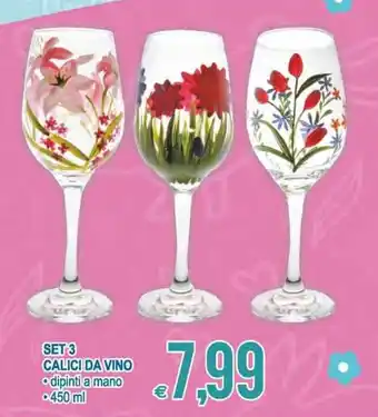 MD Discount Set 3 Calici da Vino 450 ml offerta