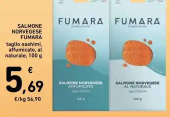 Spazio Conad Salmone Norvegese Fumara taglio sashimi, affumicato, al naturale, 100g offerta
