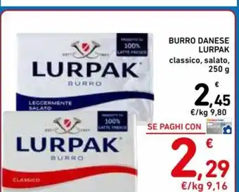 Spazio Conad Burro Danese Lurpak classico, salato, 250g offerta