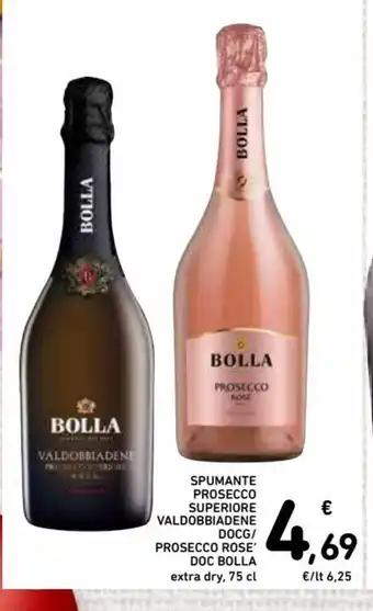 Spazio Conad Spumante Prosecco Superiore Valdobbiadene DOCG/Prosecco Rose Doc Bolla extra dry, 75 cl offerta
