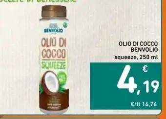 Spazio Conad Olio Di Cocco Benvolio squeeze, 250 ml offerta