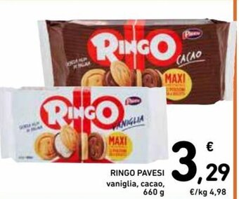 Spazio Conad Ringo Pavesi vaniglia, cacao 660g offerta