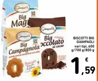 Spazio Conad Biscotti Big Giampaoli vari tipi, 600 g/700 g / 800 g offerta