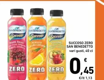 Spazio Conad Succoso Zero San Benedetto vari gusti, 40 cl offerta