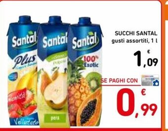 Spazio Conad Succhi Santal gusti assortiti, 1 L offerta