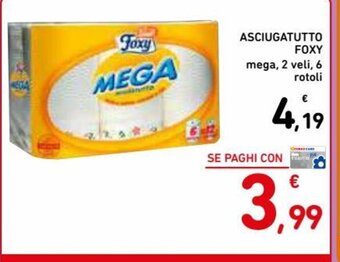 Spazio Conad Asciugatutto Foxy mega, 2 veli, 6 rotoli offerta