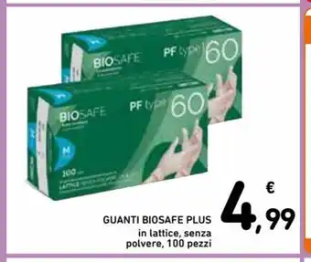 Guanti Biosafe Plus in lattice, senza polvere, 100 pezzi