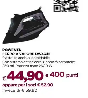 Unicoop Rowenta Ferro a Vapore DW4345 offerta