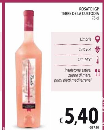 Spazio Conad Rosato IGP Terre De La Custodia 75 cl offerta