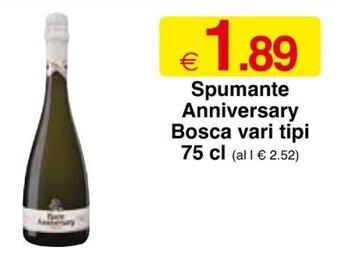 Spumante Anniversary Bosca vari tipi 75 cl