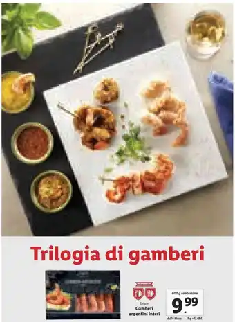 Lidl Trilogia di gamberi offerta