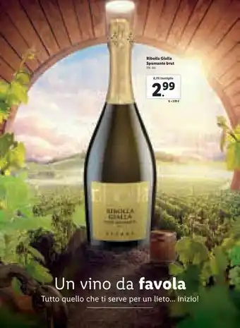 Lidl Ribolla Gialla Spumante brut 11% vol. 0,75 L bottiglia offerta