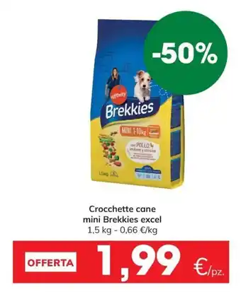 Eurospar Brekkies excel Crocchette cane mini 1,5 kg offerta