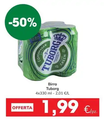 Eurospar Tuborg Birra 4x330 ml offerta