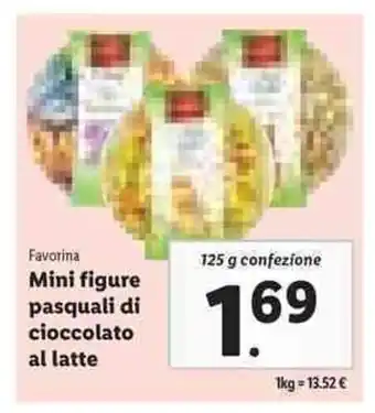 Favorina Mini figure pasquali di cioccolato al latte 125g confezione