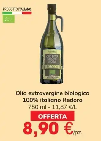 Eurospar Redoro Olio extravergine biologico 100% italiano 750 ml offerta